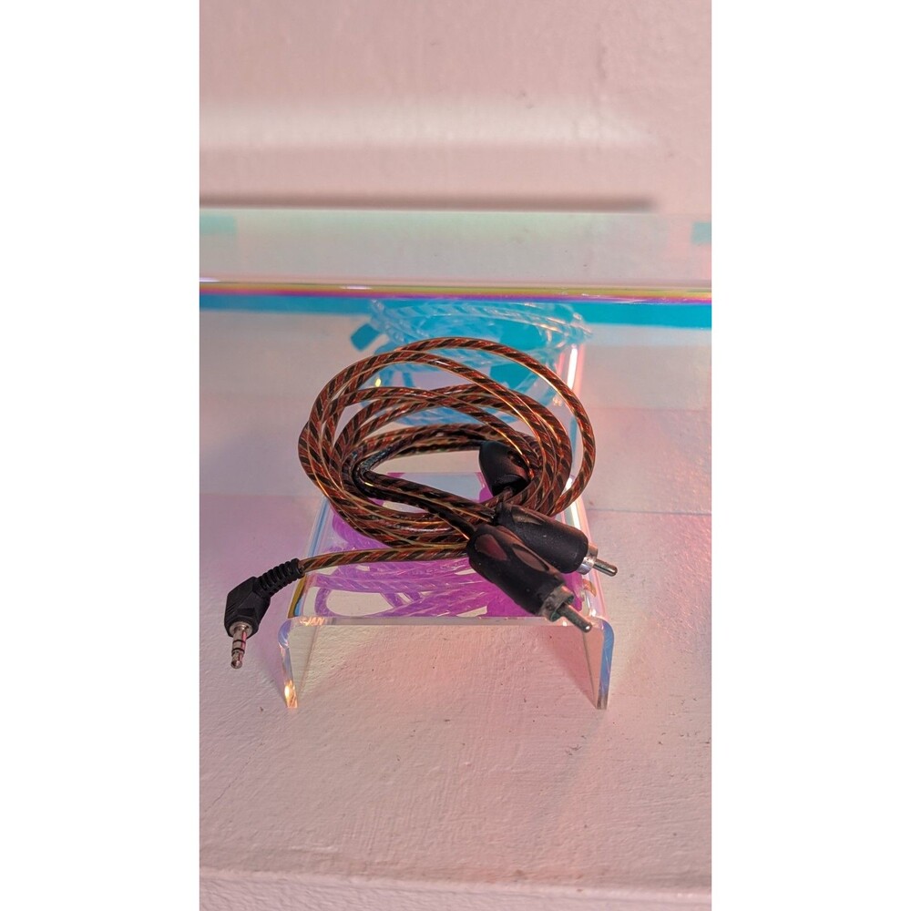 6' -3.5mm Male to Dual RCA Male Stereo Audio Cable Braided Right Angle AUX Cord